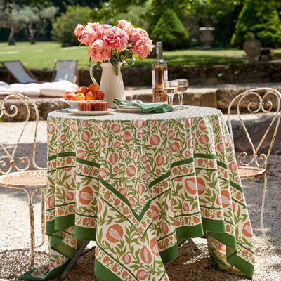Grenadine Orange & Green Tablecloth 59" x 59"