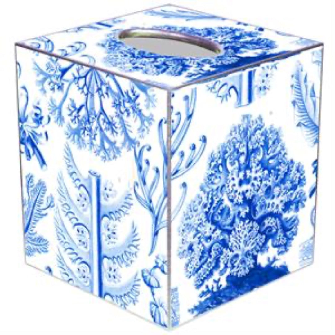 Blue Coral Tissue Box Cover