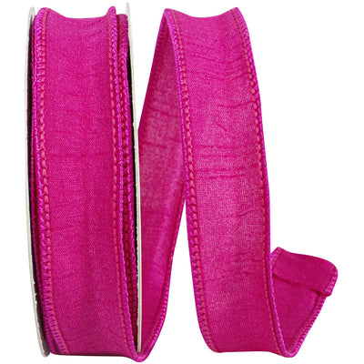 Dupioni Pink Wired Edge Ribbon 7/8 in x 10 yd
