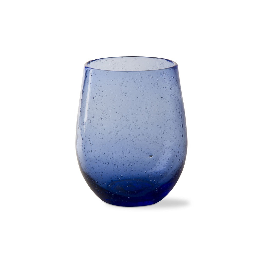 Bubble Glass Stemless Wine - Navy