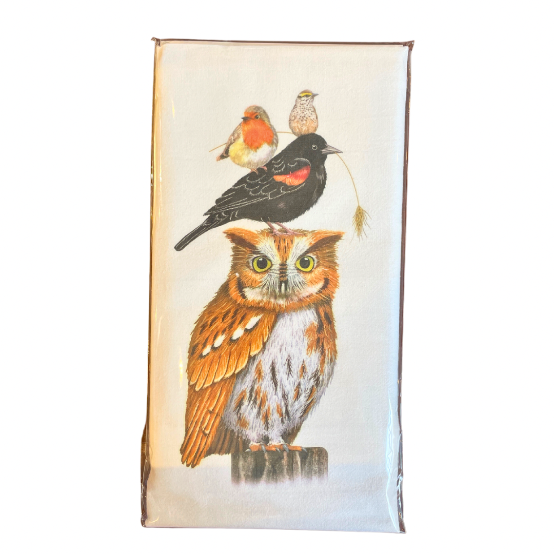 Owl and Birds Individual Towel