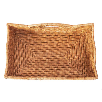 Rattan Scallop Collection Rectangle Basket