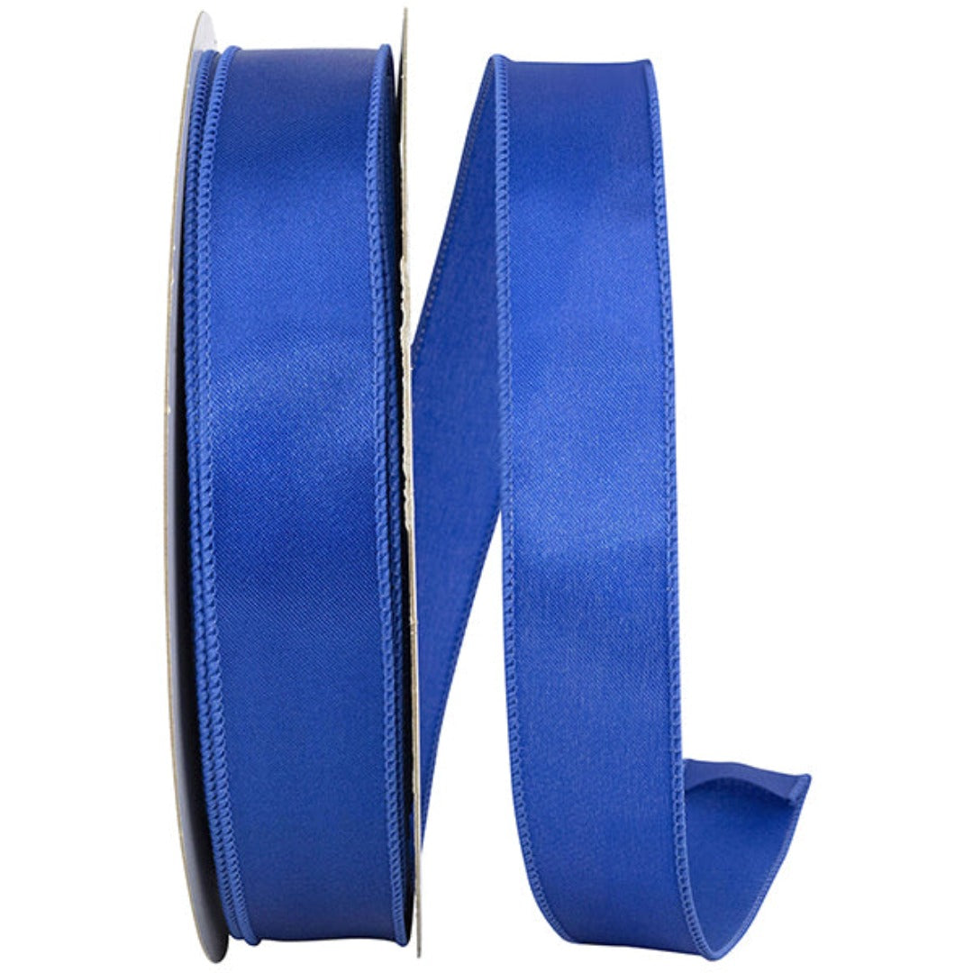 Royal Blue Satin Wired Edge Ribbon 1.5 in x 50 yd