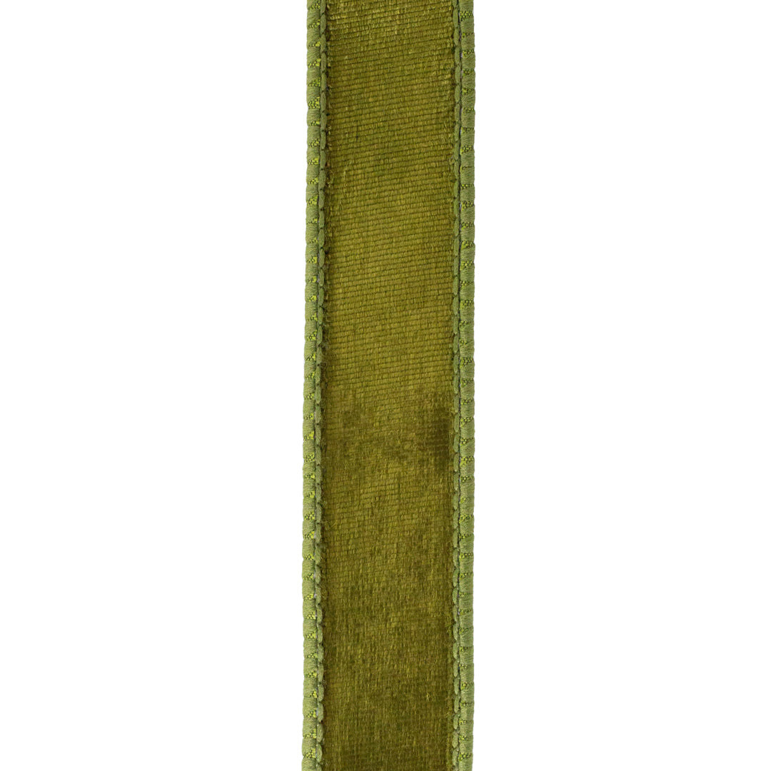Italian Velvet Moss Wired Edge Ribbon 1 in x 10 yd