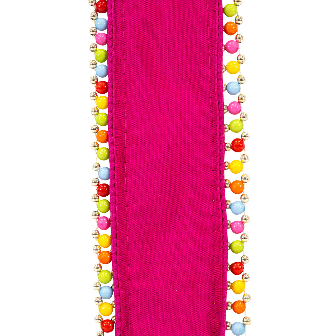 Pink Skittle Wired Edge Ribbon 2.5 in x 5 yd