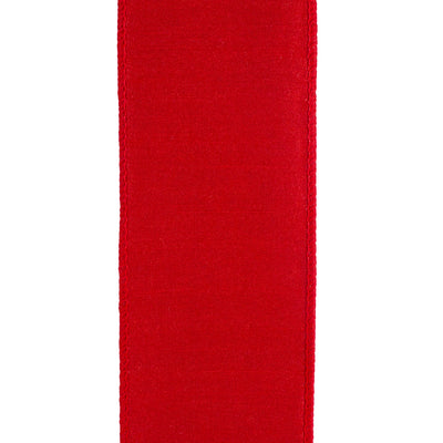 Red Cut Velvet Damask Wired Edge Ribbon 2.5 in x 5 yd