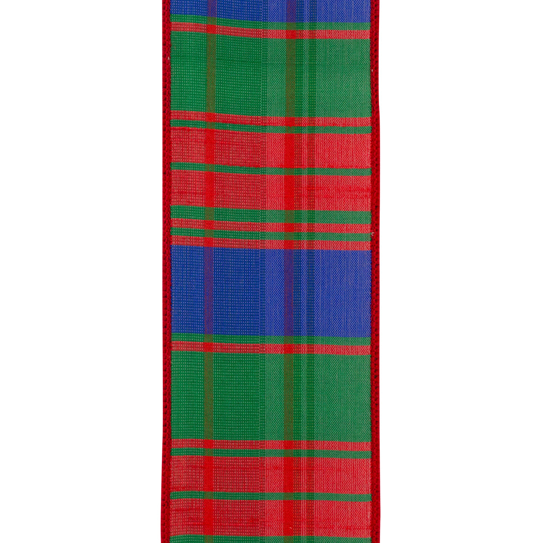 Colorful Tartan Wired Edge Ribbon 2.5 in x 10 yd