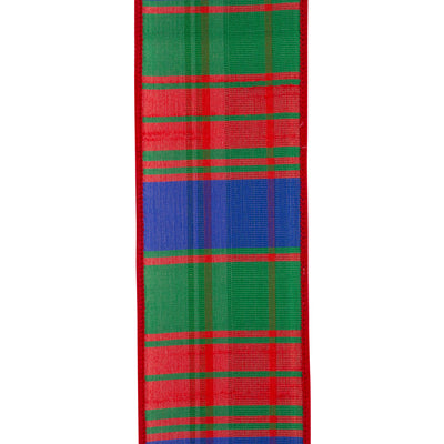 Colorful Tartan Wired Edge Ribbon 2.5 in x 10 yd
