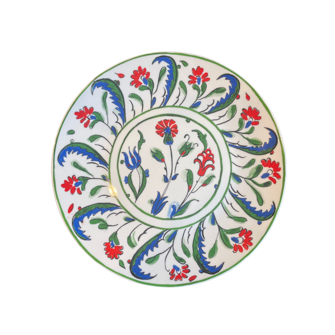 Salad/Dessert Plate with Red Flower  8"