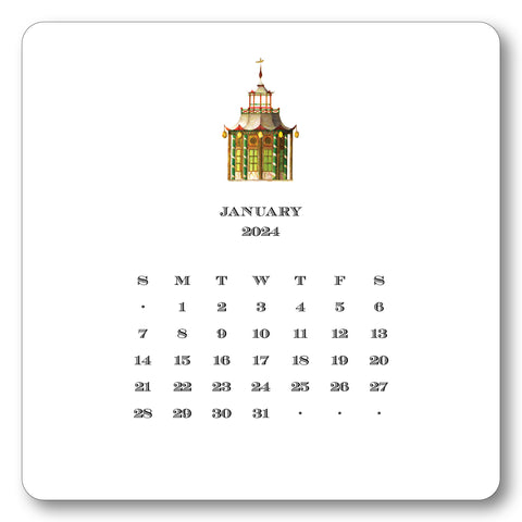 Chinoiserie Calendar with Easel 2024