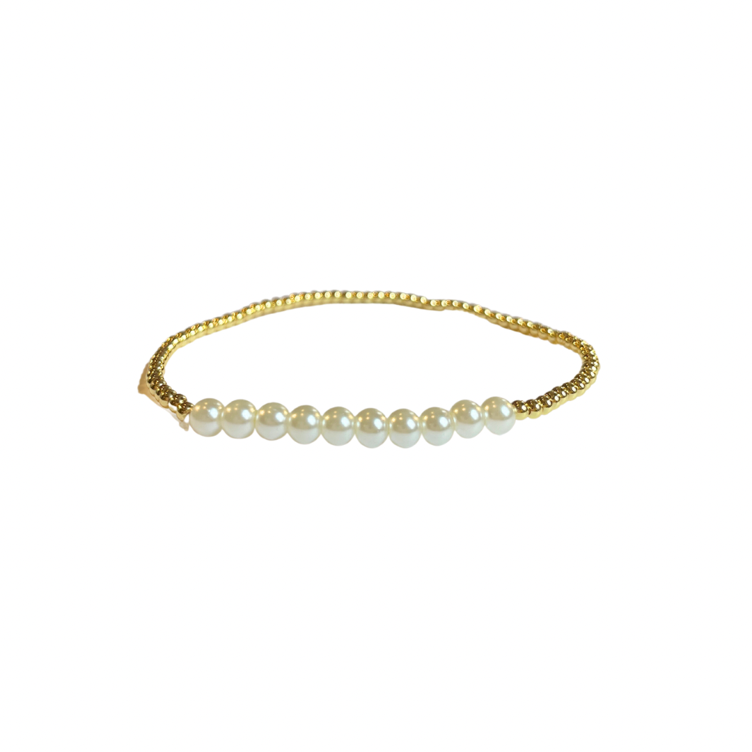 Gold and Pearl Strand Bracelet