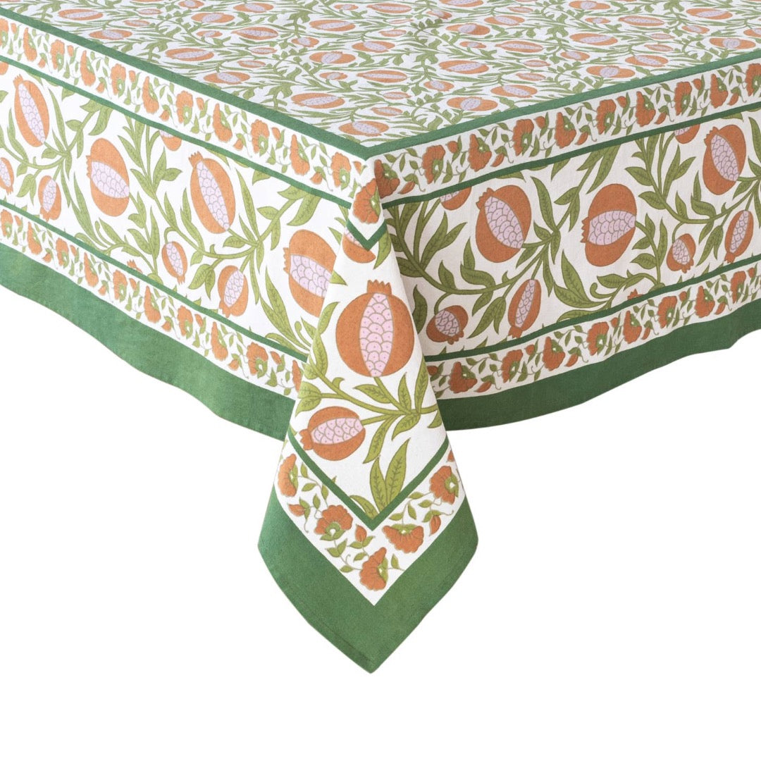 Grenadine Orange & Green Tablecloth 59" x 59"