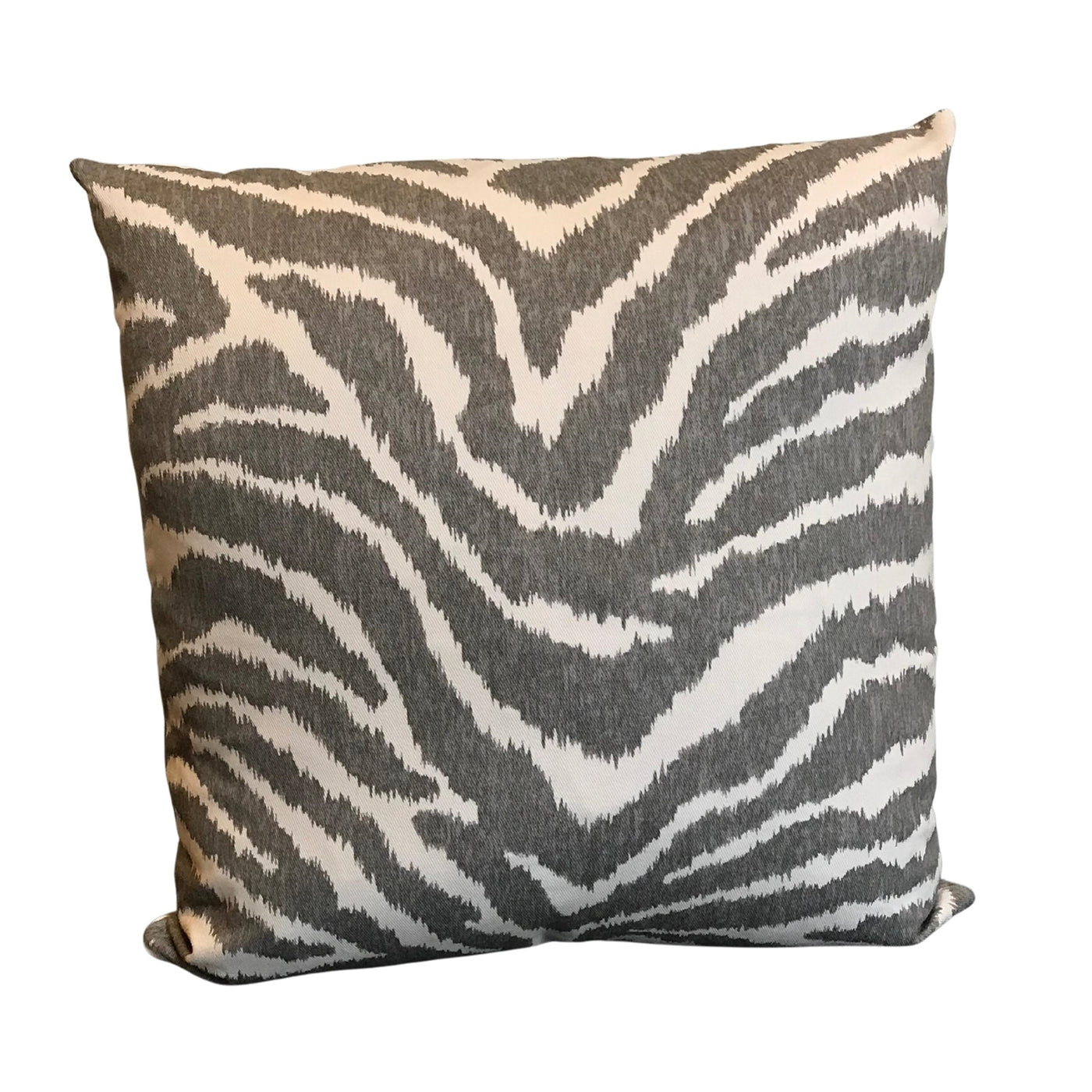 Grey and Cream Zebra Pillow - 22"