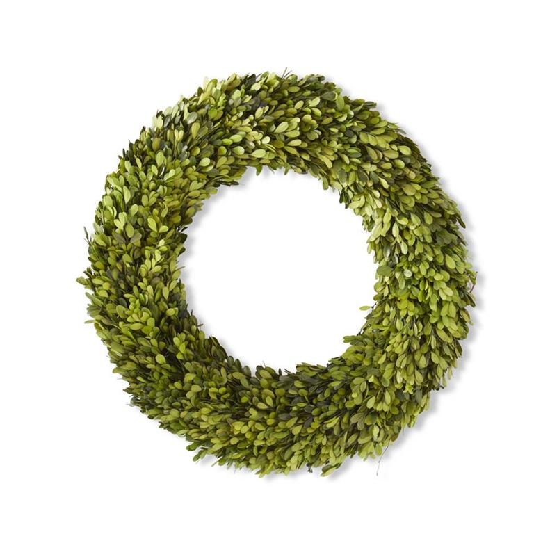 Preserved Natural Boxwood Wreath Round 24"