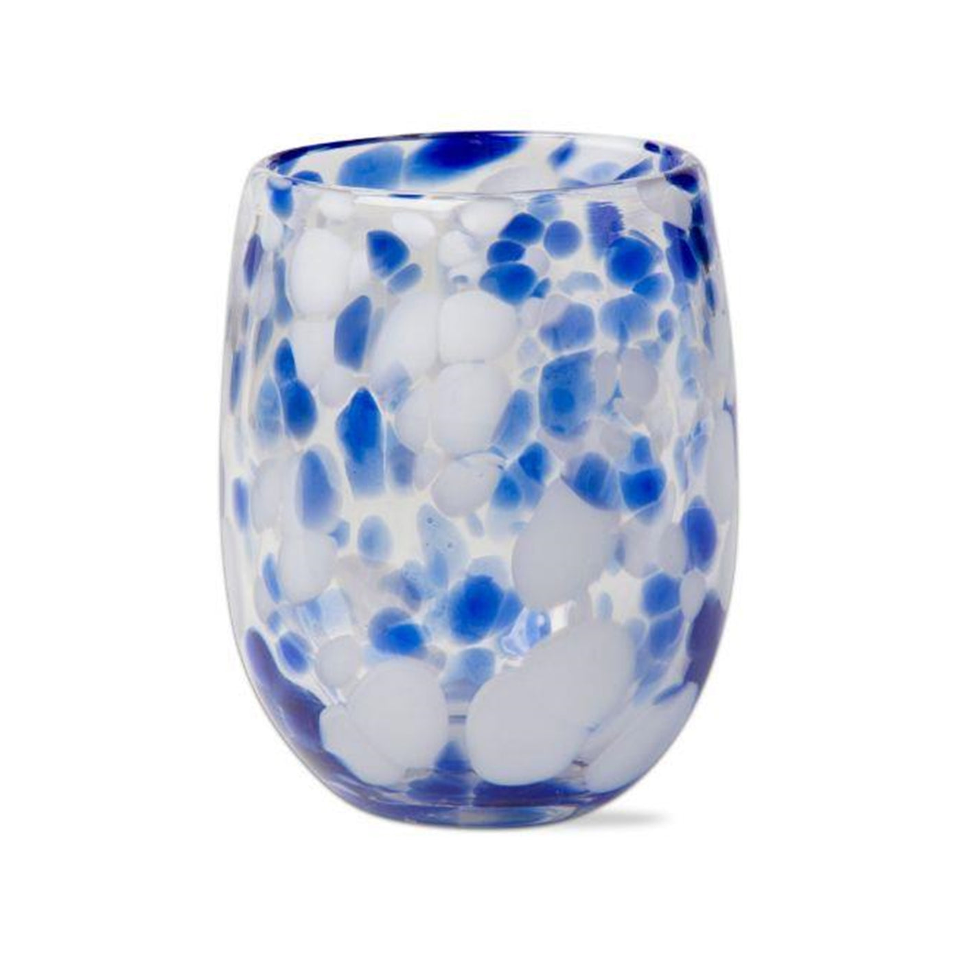 Confetti Stemless Wine Glass - Blue Multi 16 oz.