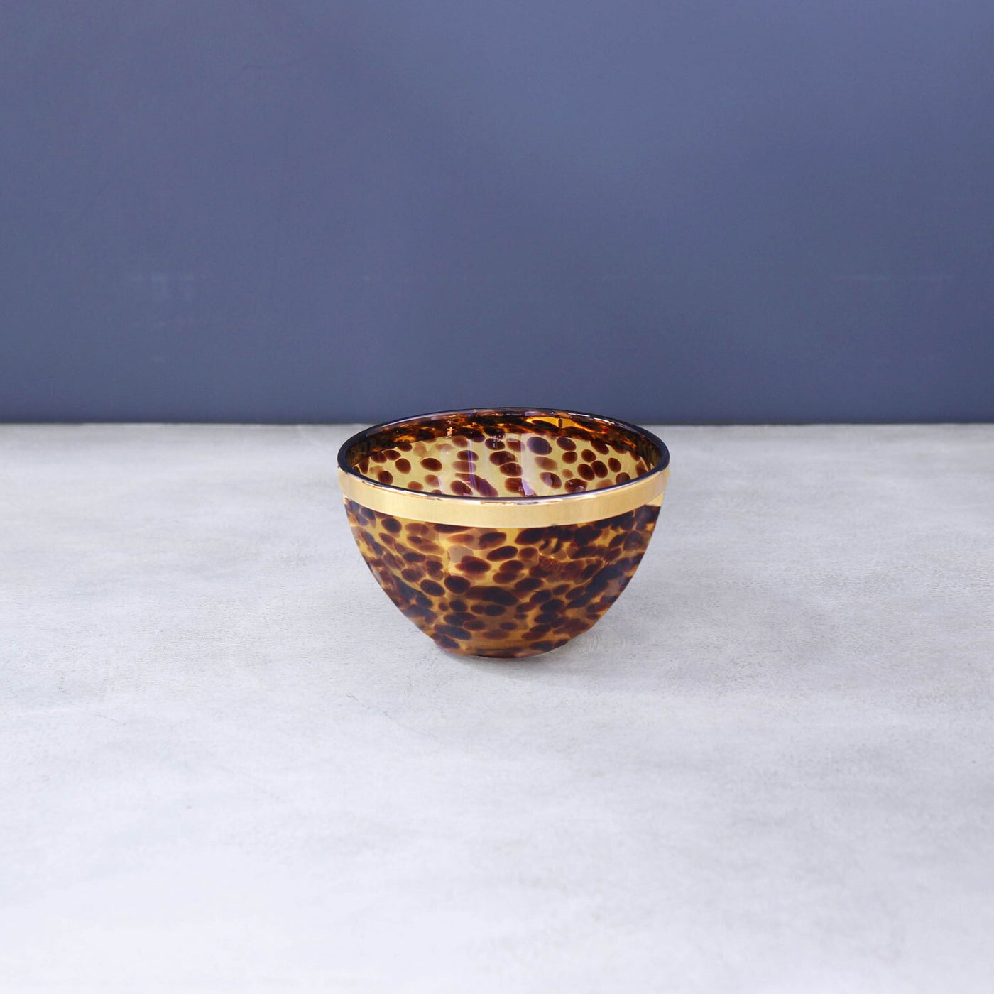 Glass Tortoise and Gold Bowl 5.5"