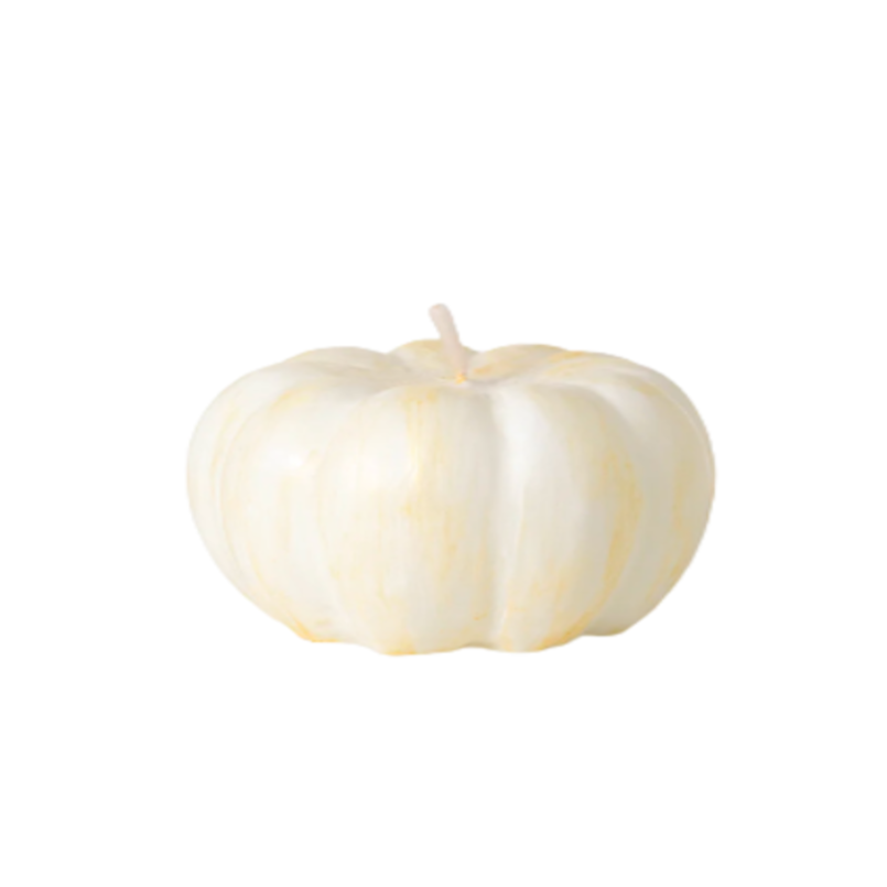 Gold Brushed White Pumpkin Candle
