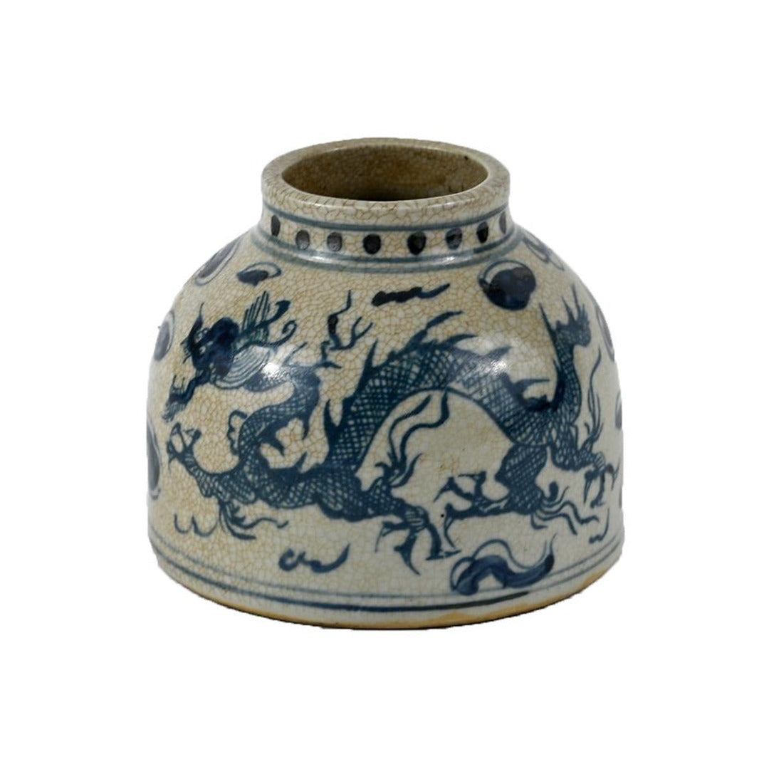 Porcelain Blue/White Jar Mini Water Drop Jar with Dragon