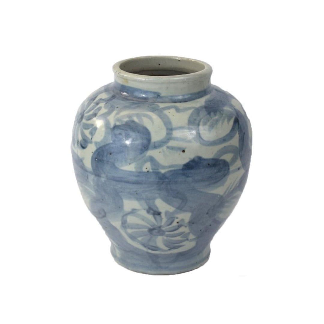 Porcelain Blue/White Lotus Jar