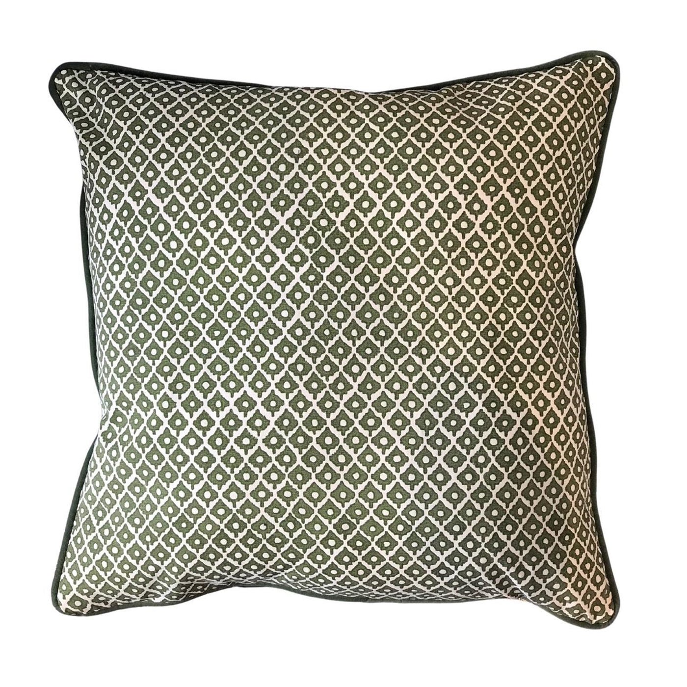 Green Geometric Design Pillow 20" x 20"