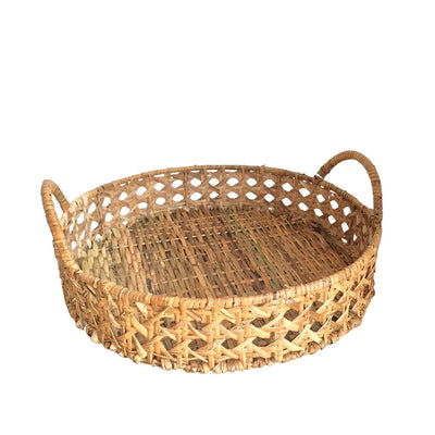 Round Woven Handled Trays