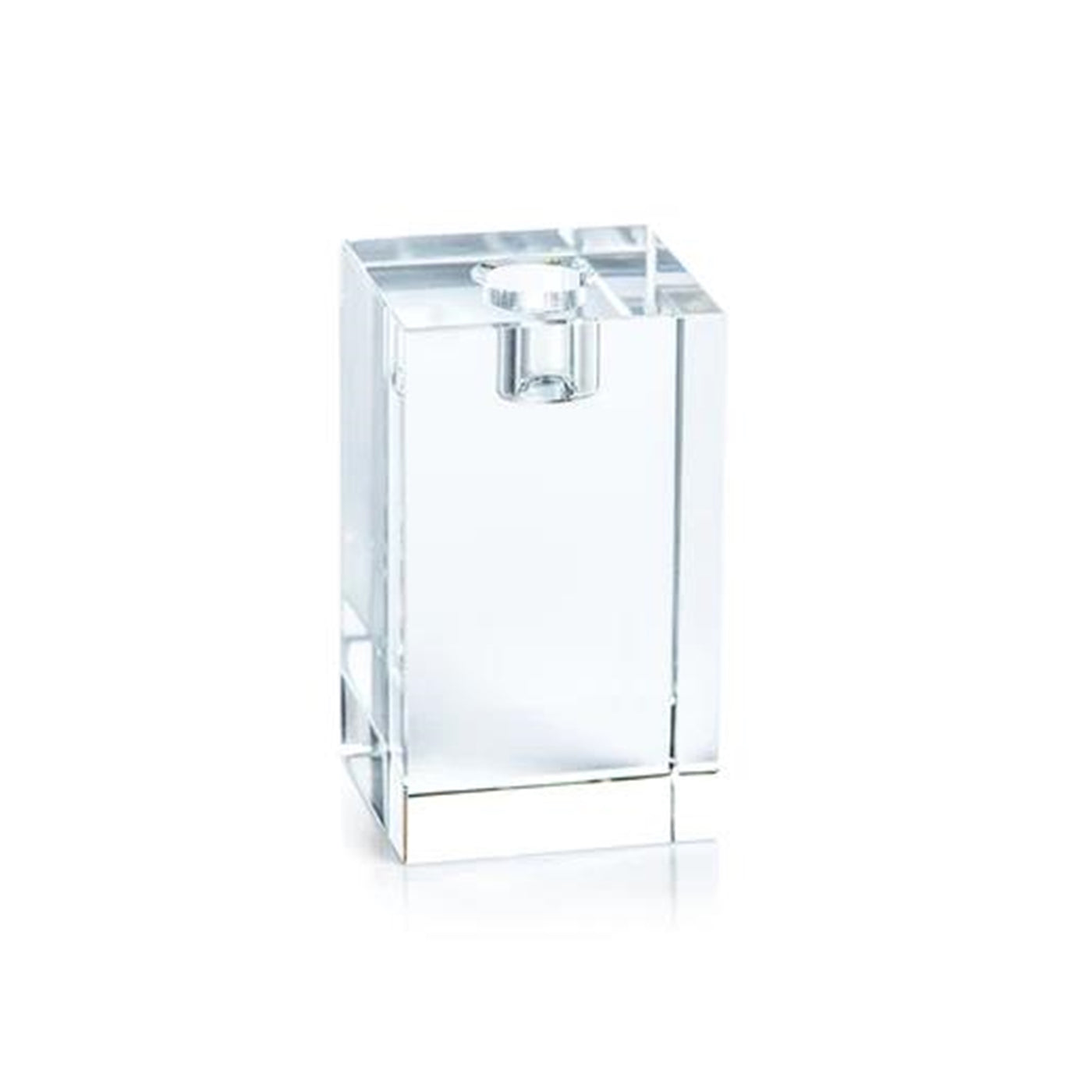Square Crystal Glass Taper Holder - Large